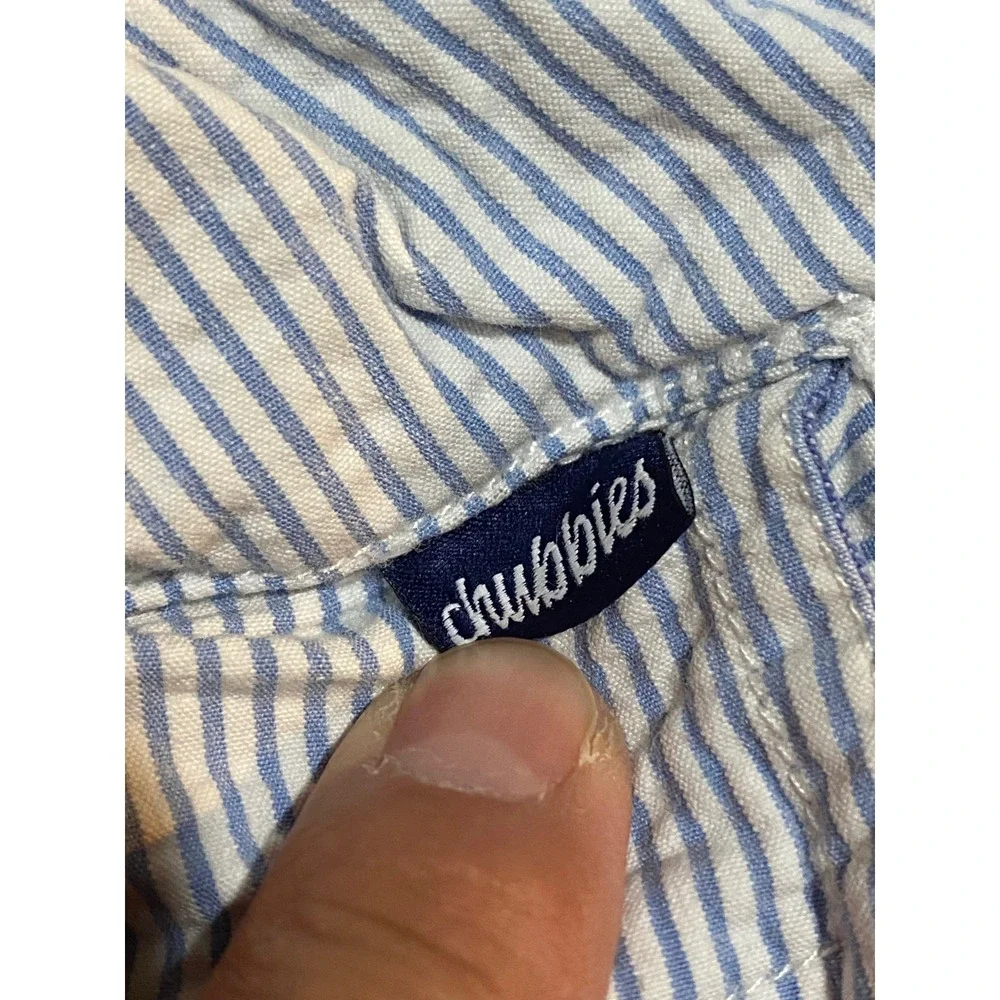 Chubbies Mens XXL Seersucker Shorts Blue White Striped 5.5 Inseam Regular Fit